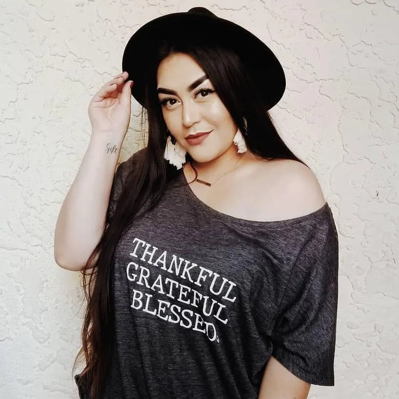 Thankful Grateful Blessed - Off the Shoulder