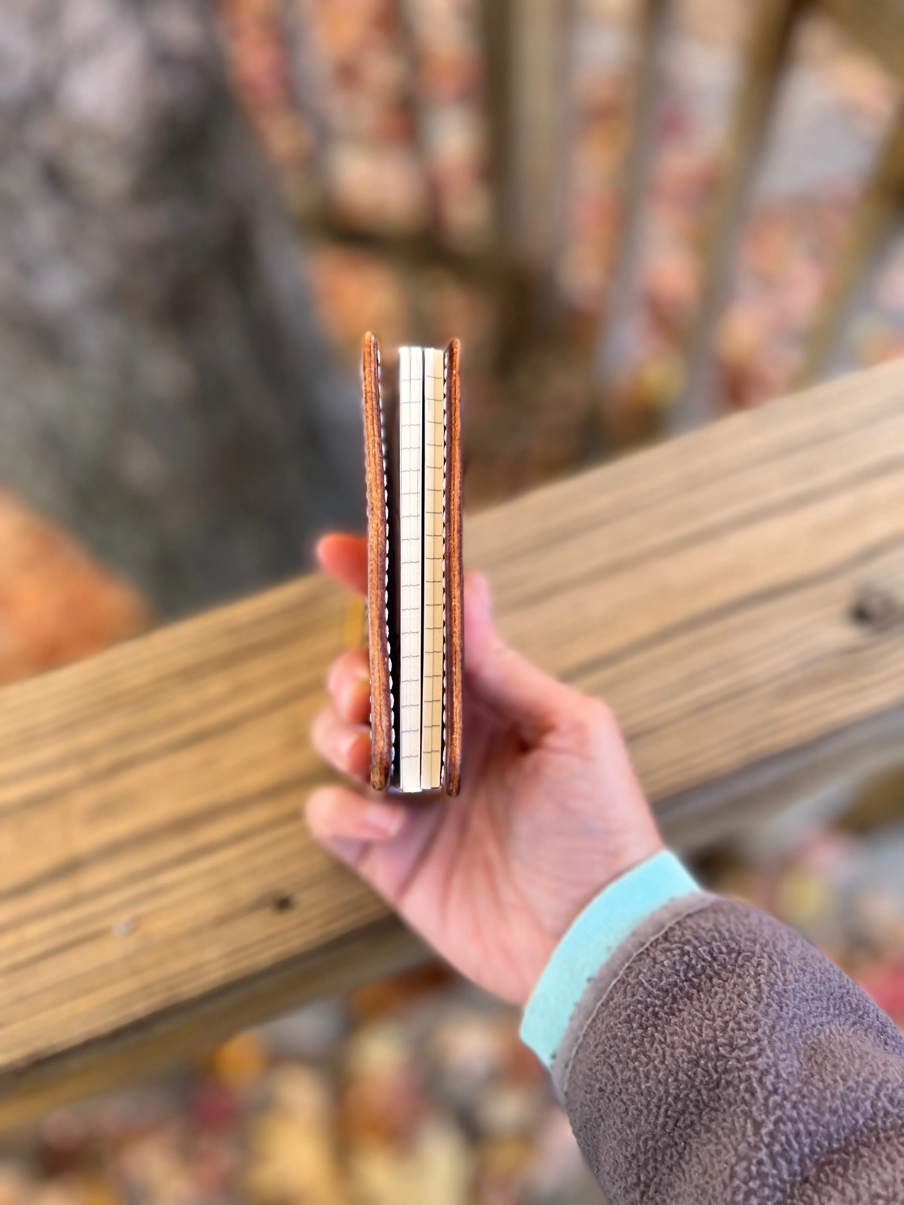 The mini Composition Wallist: Leather Card Wallet and notebooks, 2 Mini Composition books included
