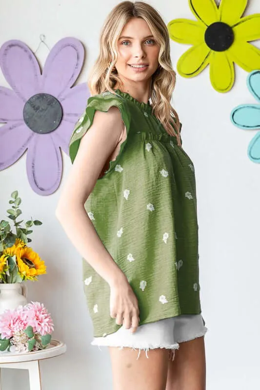 They're Playing Our Song Floral Top in Green