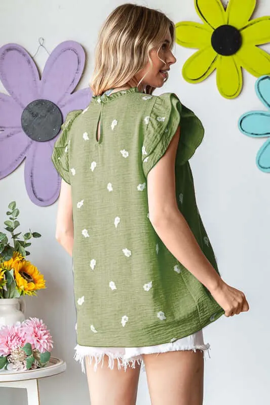 They're Playing Our Song Floral Top in Green