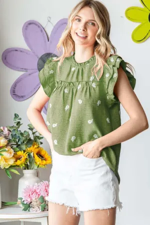 They're Playing Our Song Floral Top in Green