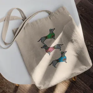 Three Dachshunds Tote Bag