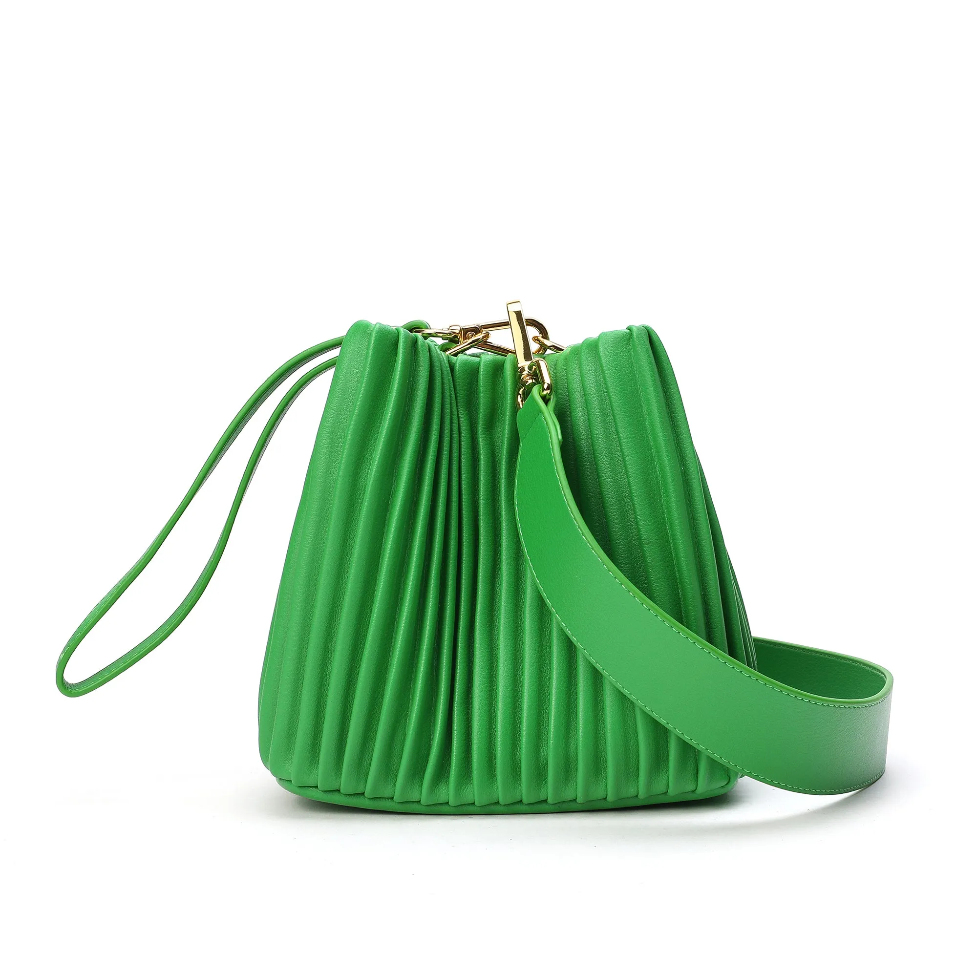 Tiffany & Fred Pleated Leather Shoulder Bag