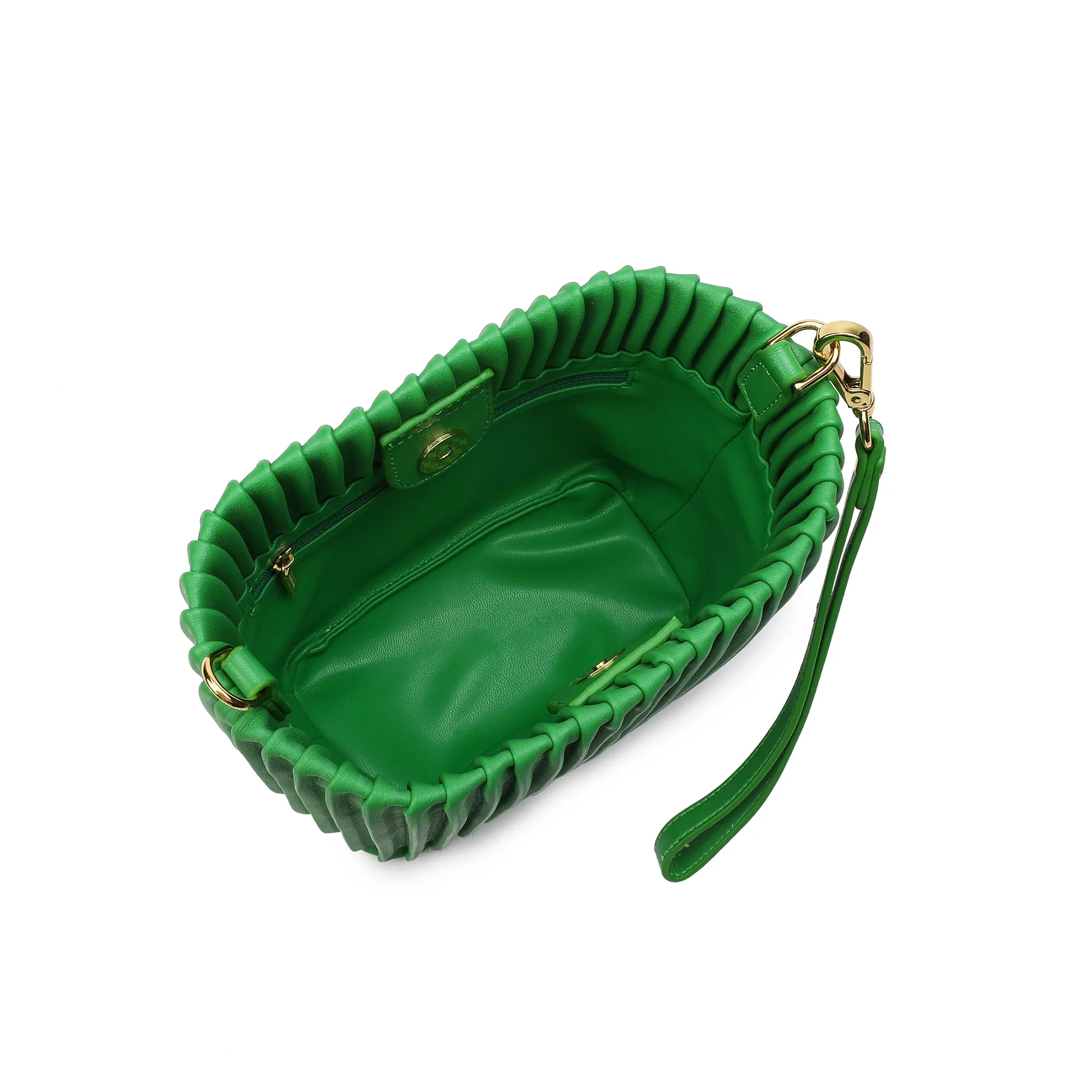 Tiffany & Fred Pleated Leather Shoulder Bag