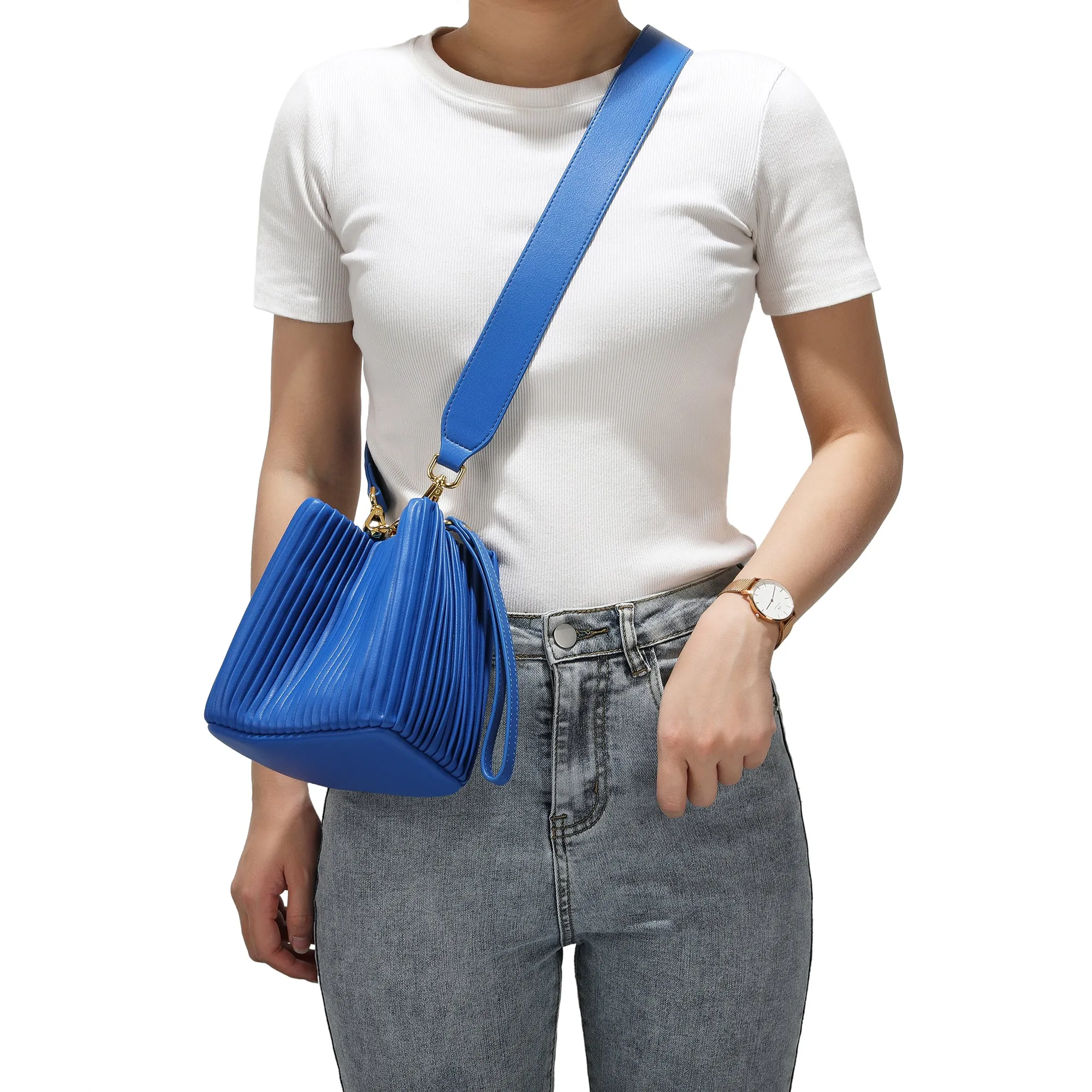 Tiffany & Fred Pleated Leather Shoulder Bag