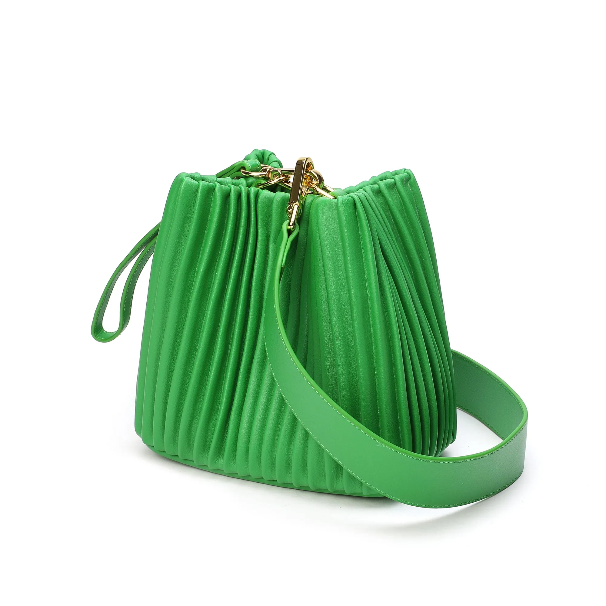 Tiffany & Fred Pleated Leather Shoulder Bag
