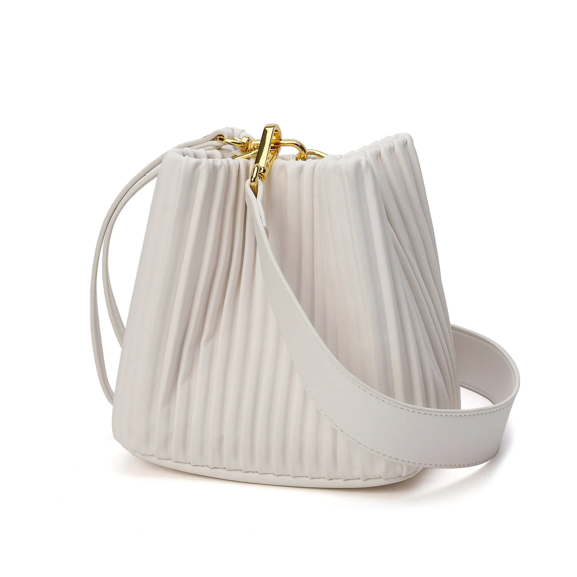Tiffany & Fred Pleated Leather Shoulder Bag