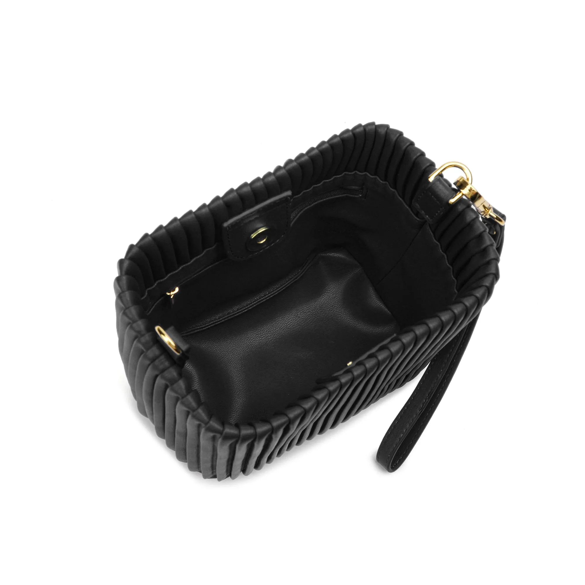 Tiffany & Fred Pleated Leather Shoulder Bag