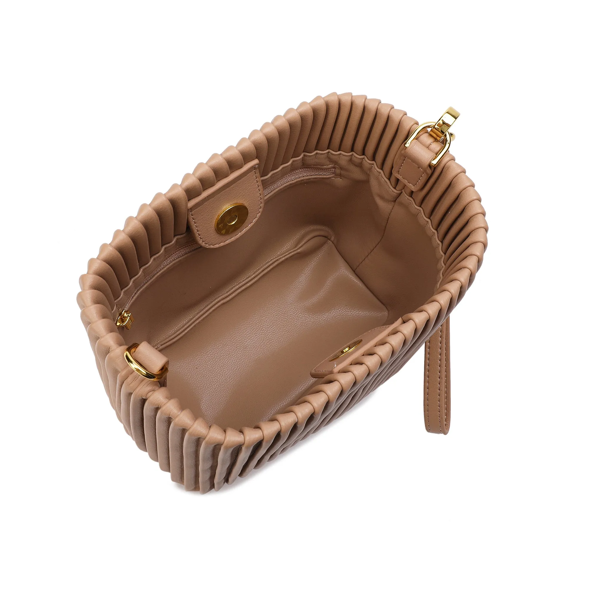 Tiffany & Fred Pleated Leather Shoulder Bag