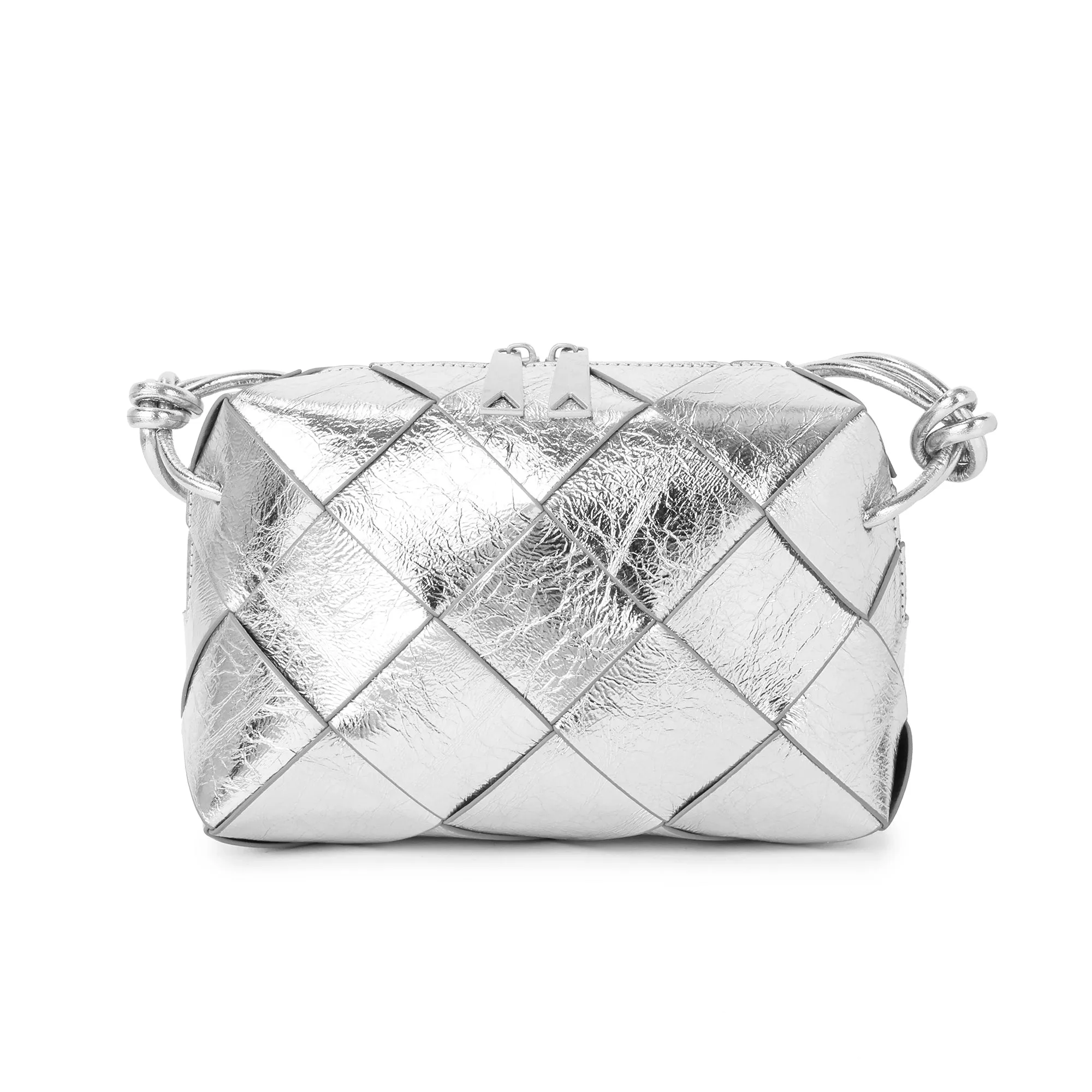 Tiffany & Fred Smooth Woven Leather Top-Handle Crossbody/Shoulder Bag