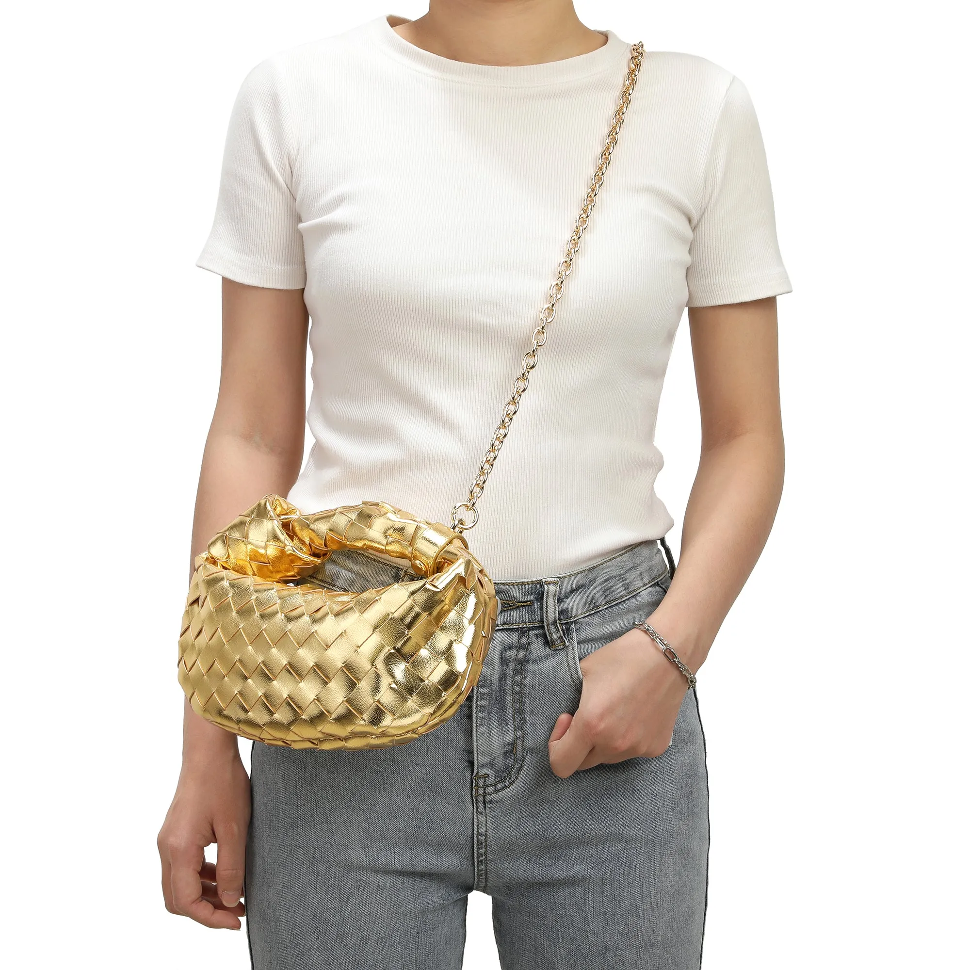 Tiffany & Fred Woven leather Knot-handle/Shoulder Bag