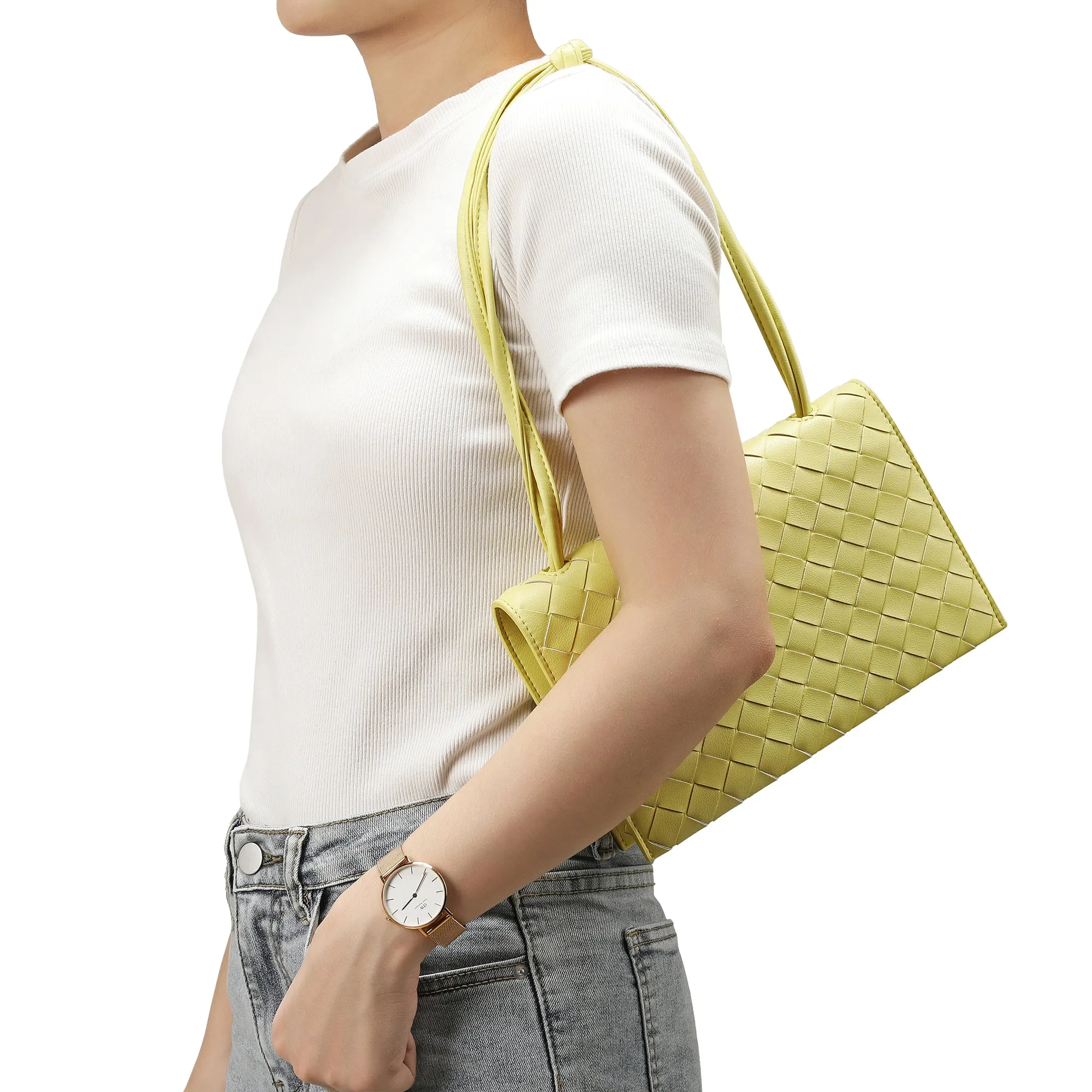 Tiffany & Fred  Woven Leather Shoulder Bag/ Clutch