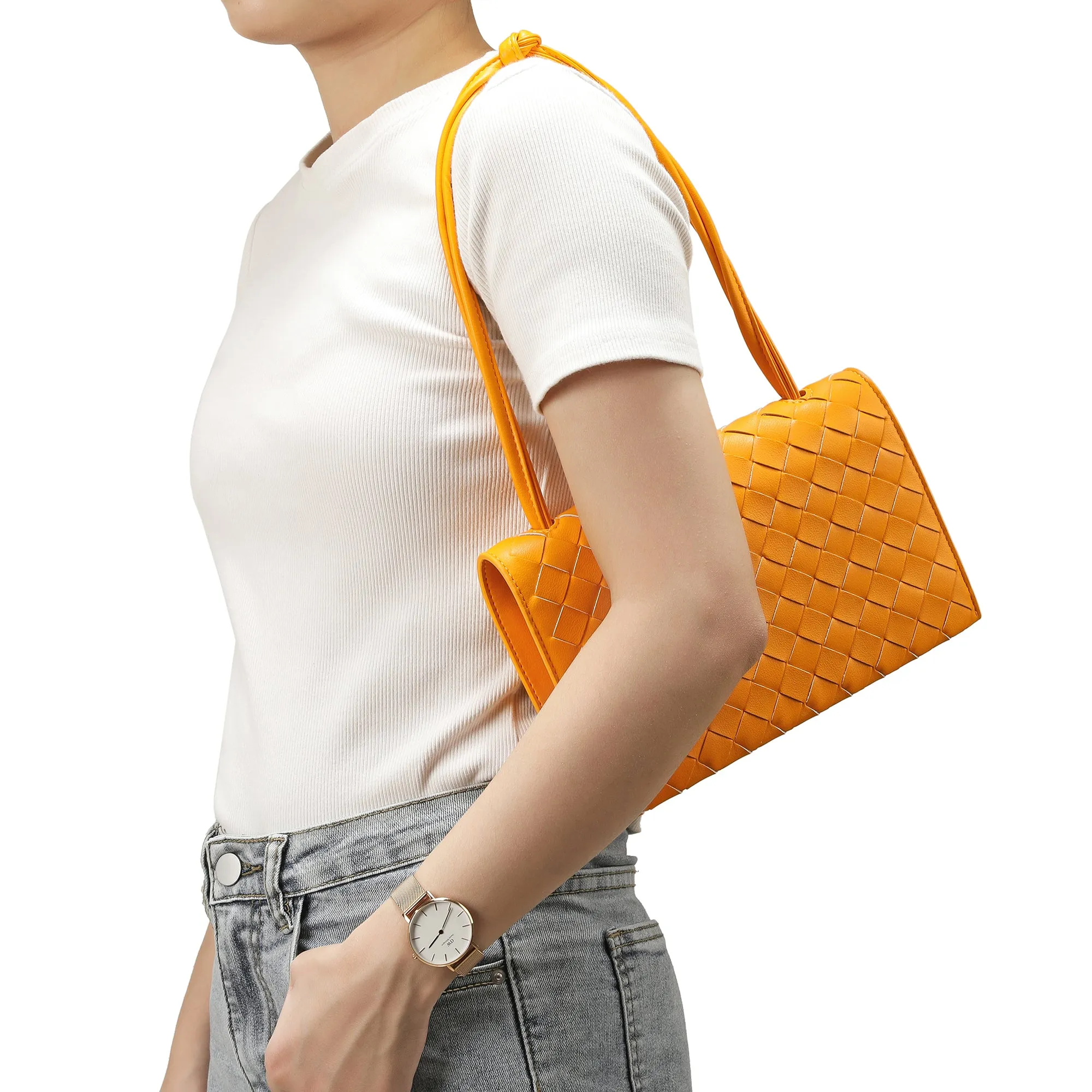 Tiffany & Fred  Woven Leather Shoulder Bag/ Clutch