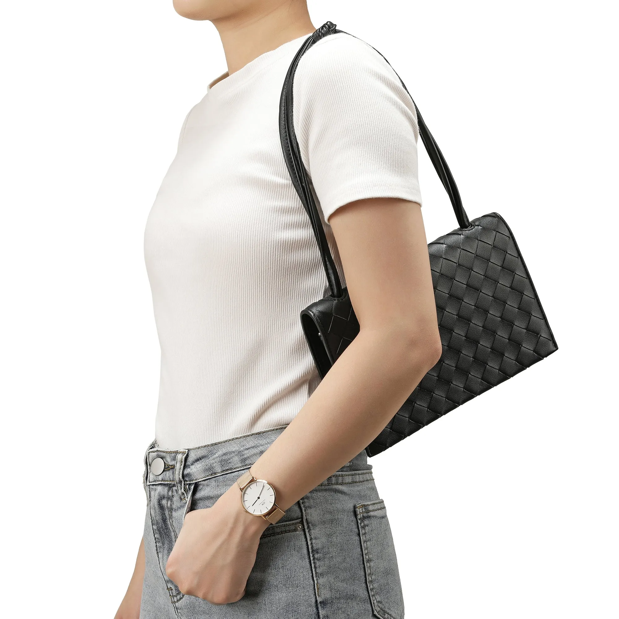 Tiffany & Fred  Woven Leather Shoulder Bag/ Clutch