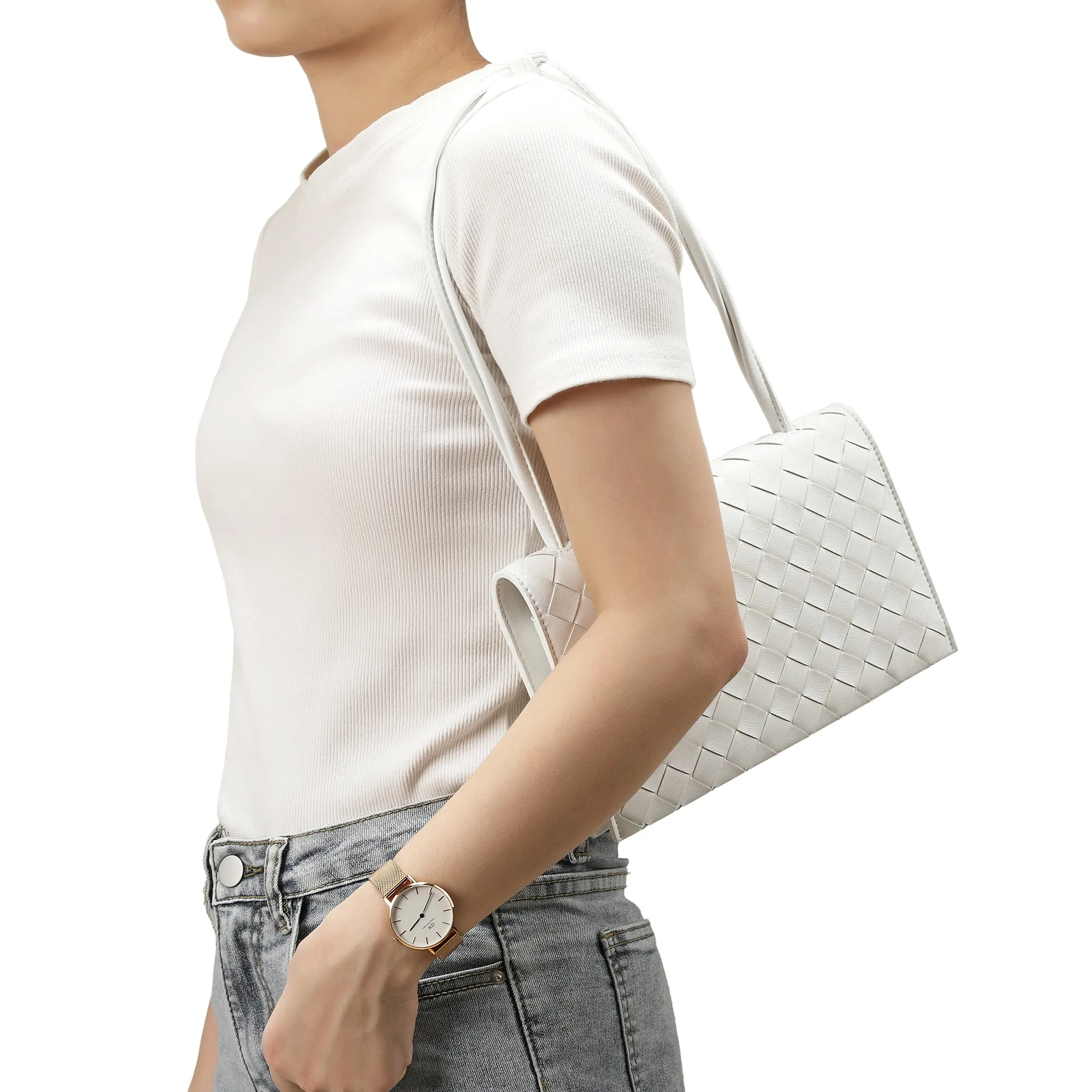 Tiffany & Fred  Woven Leather Shoulder Bag/ Clutch