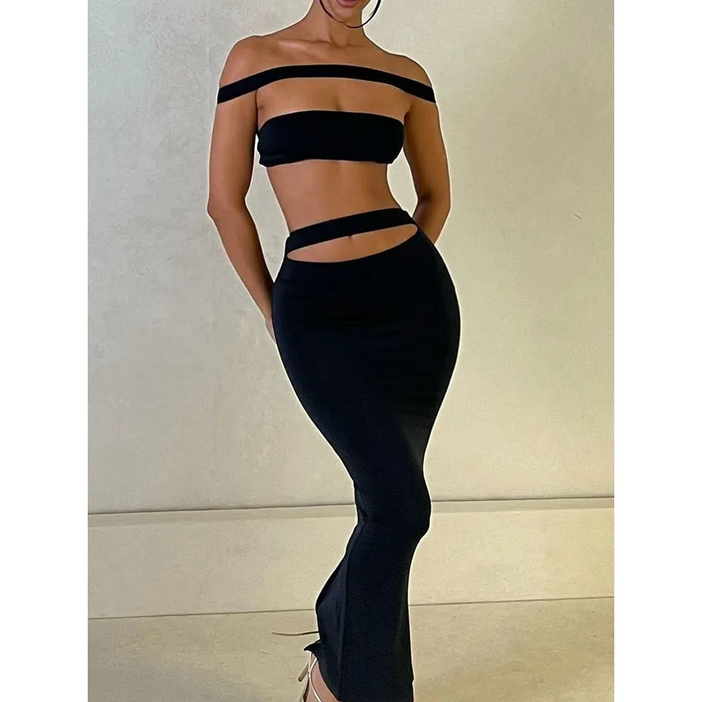 Tight pencil suit with hollow openings