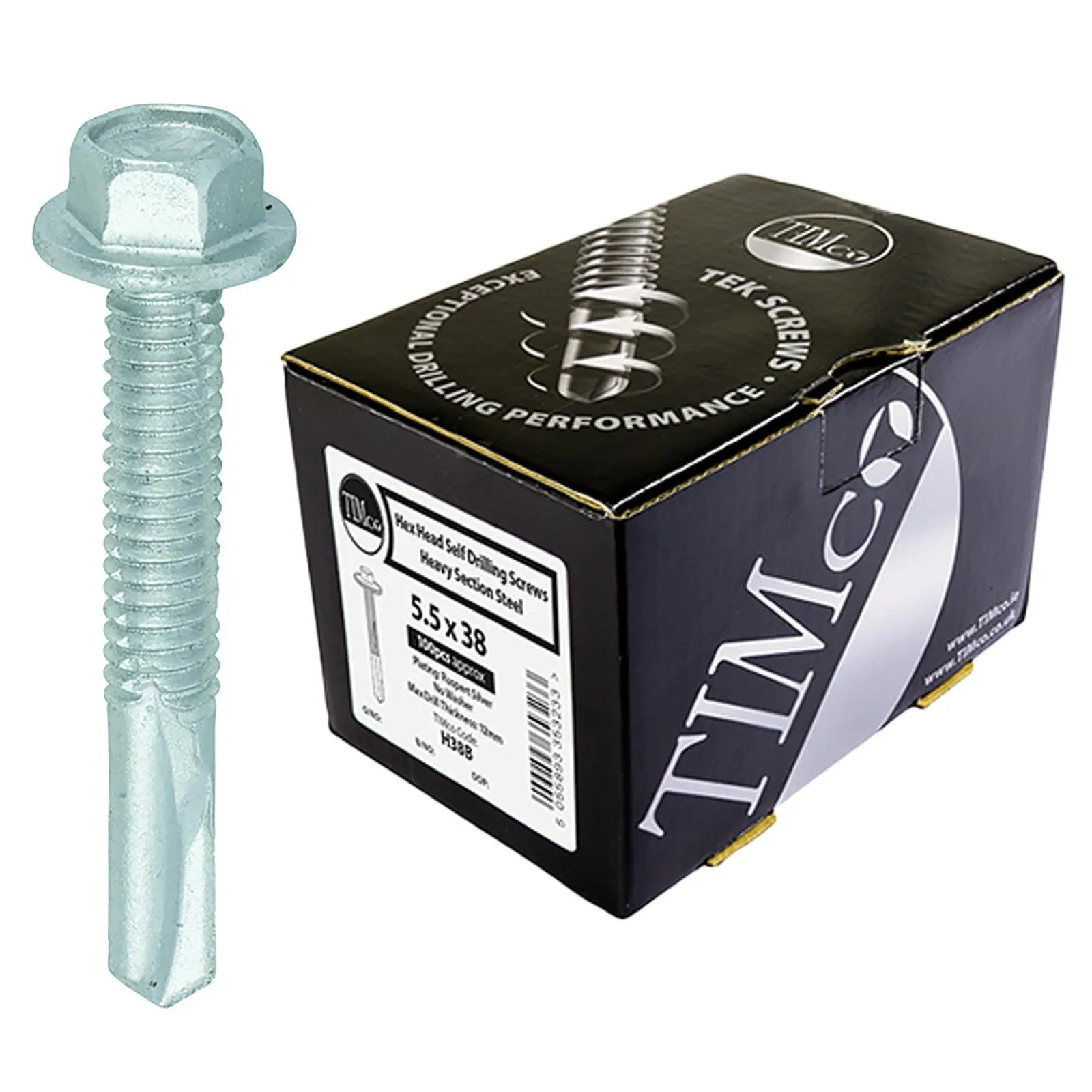 TIMCO Self Drilling Construction Screw for Heavy Section Steel with or without EPDM Washer Bi-Metal Exterior Zinc -Choose Size