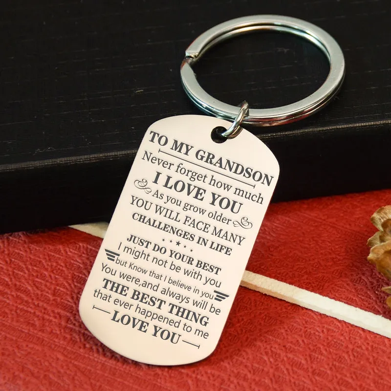 To Grandson -  Learn from Everything -  Keychain