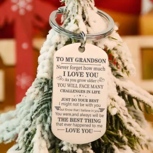 To Grandson -  Learn from Everything -  Keychain