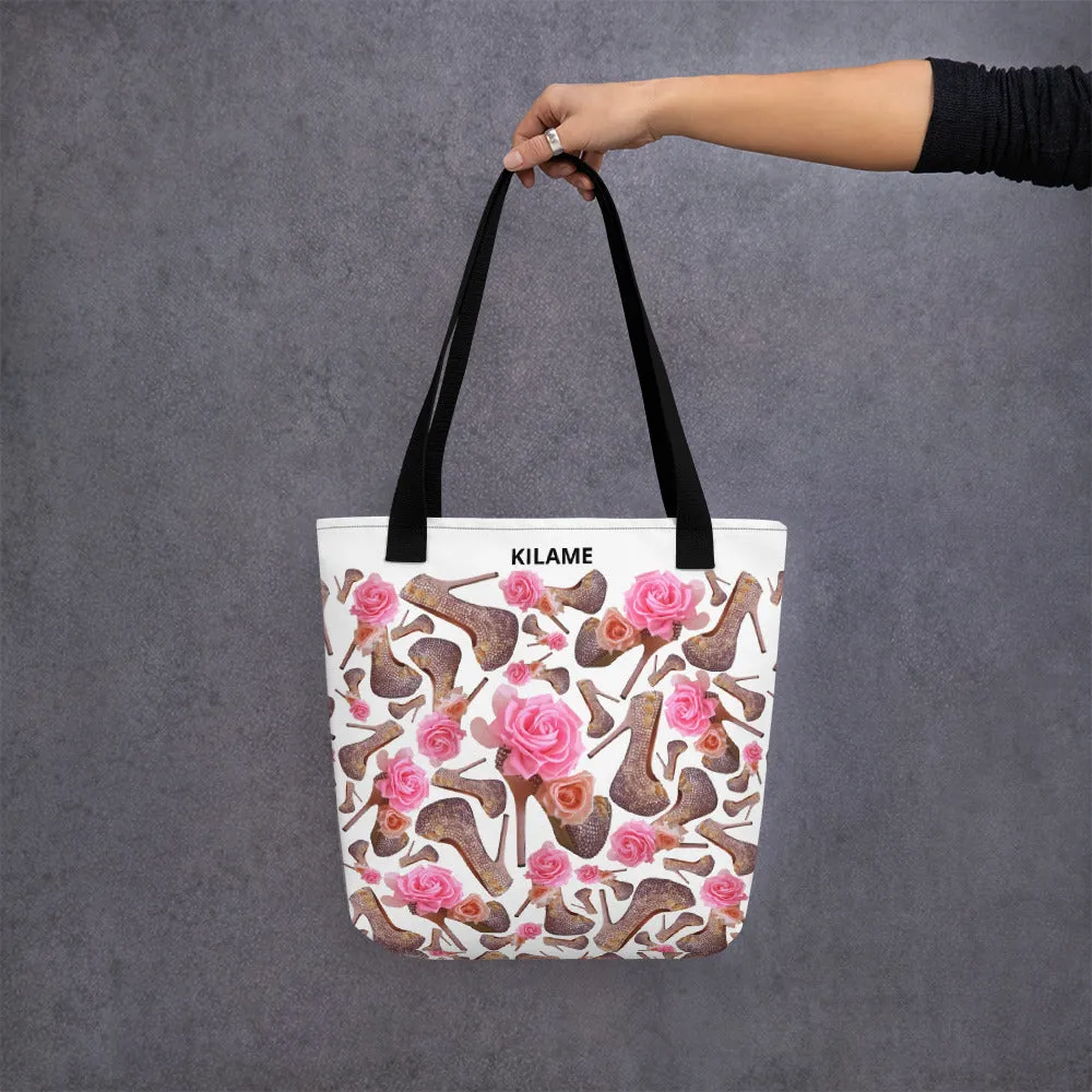 Tote bag Tare 'Rose pink flower'