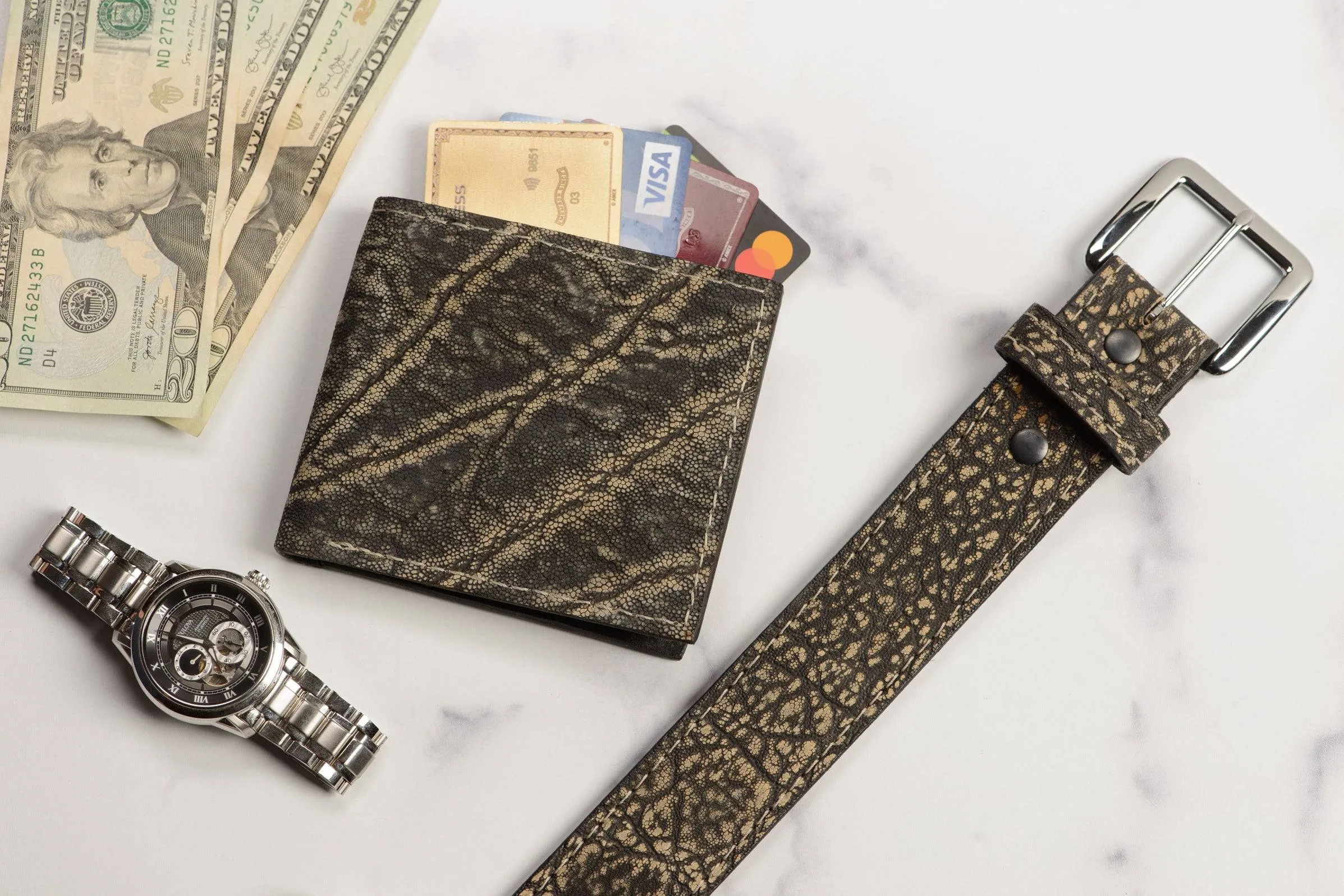 Tree Bark Elephant Bifold Wallet