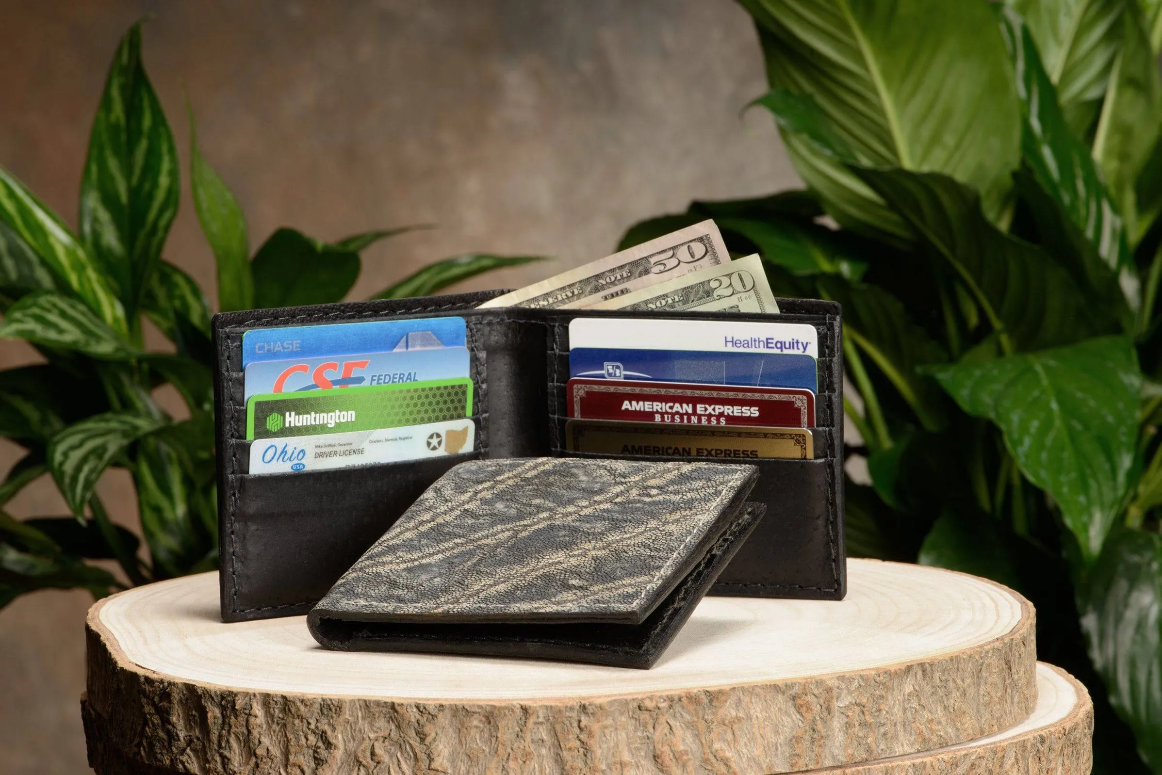 Tree Bark Elephant Bifold Wallet