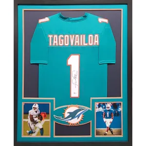 Tua Tagovailoa Autographed Signed Framed Dolphins Jersey BECKETT