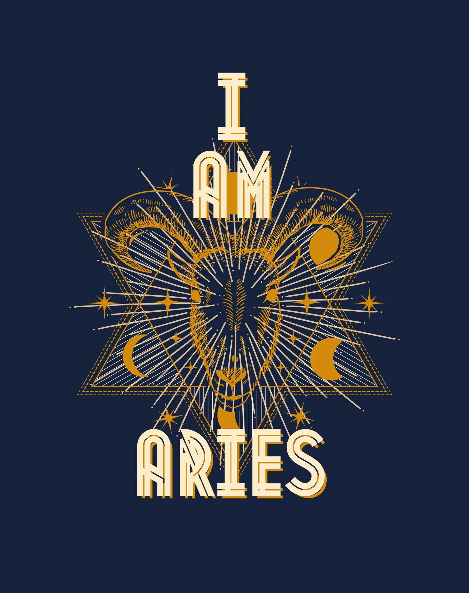UA Supreme Star Sign Aries Ram Men's T-shirt (Navy)