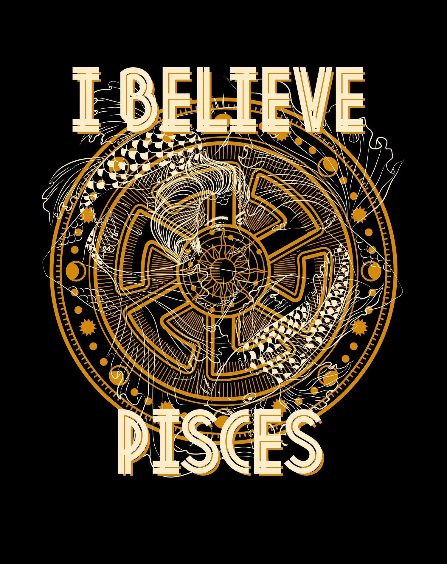 UA Supreme Star Sign Pisces Disk Men's T-shirt (Black)