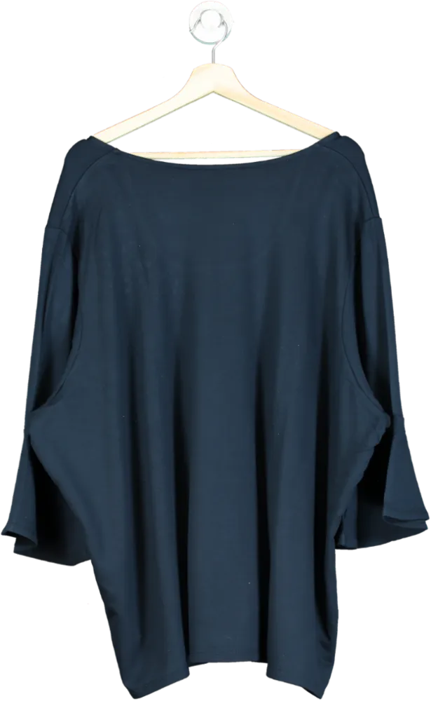 Ulla Popken Navy Blue Embellished Boat Neck Top UK XXL