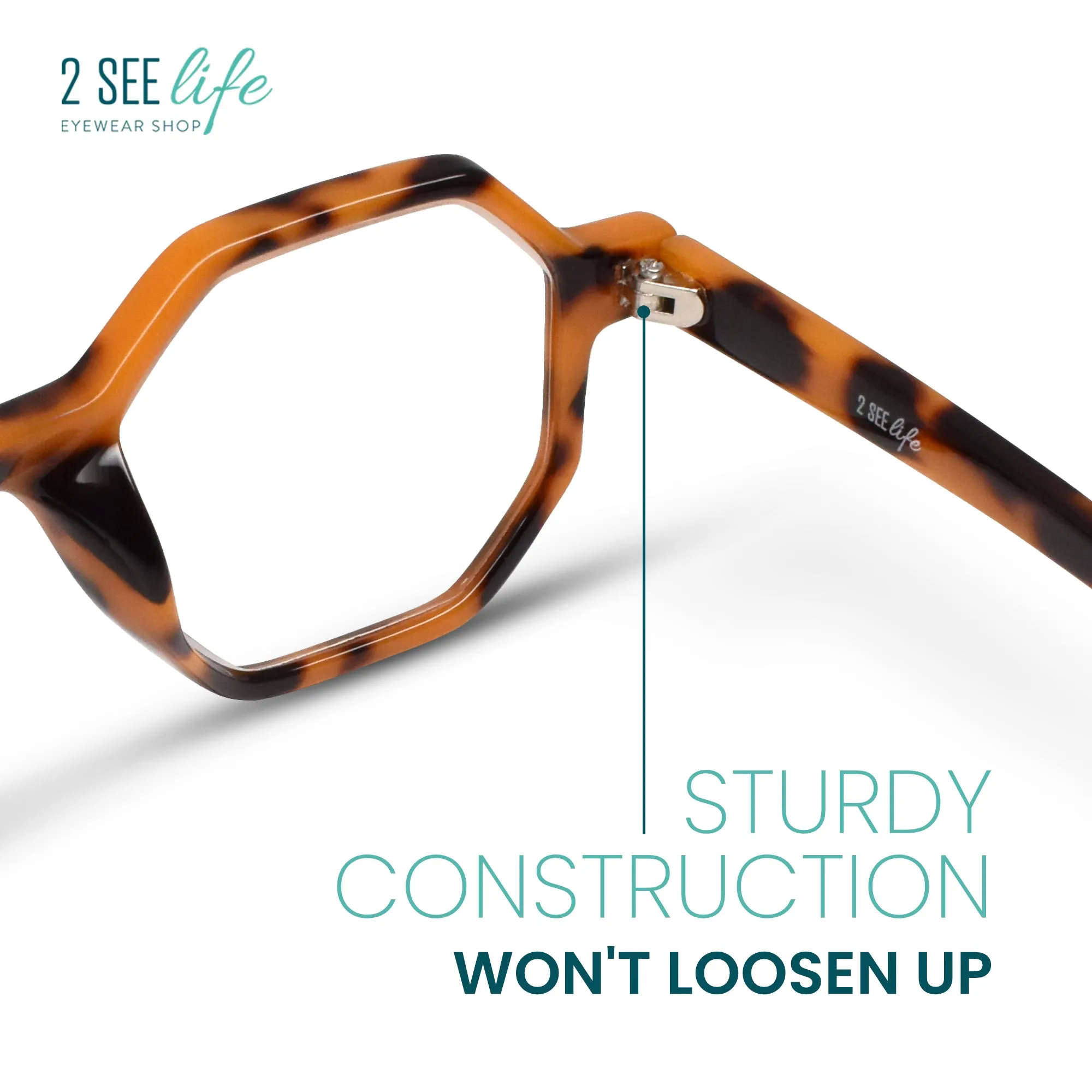 Unique Ocatagon Hexagon Reading Glasses | R-696