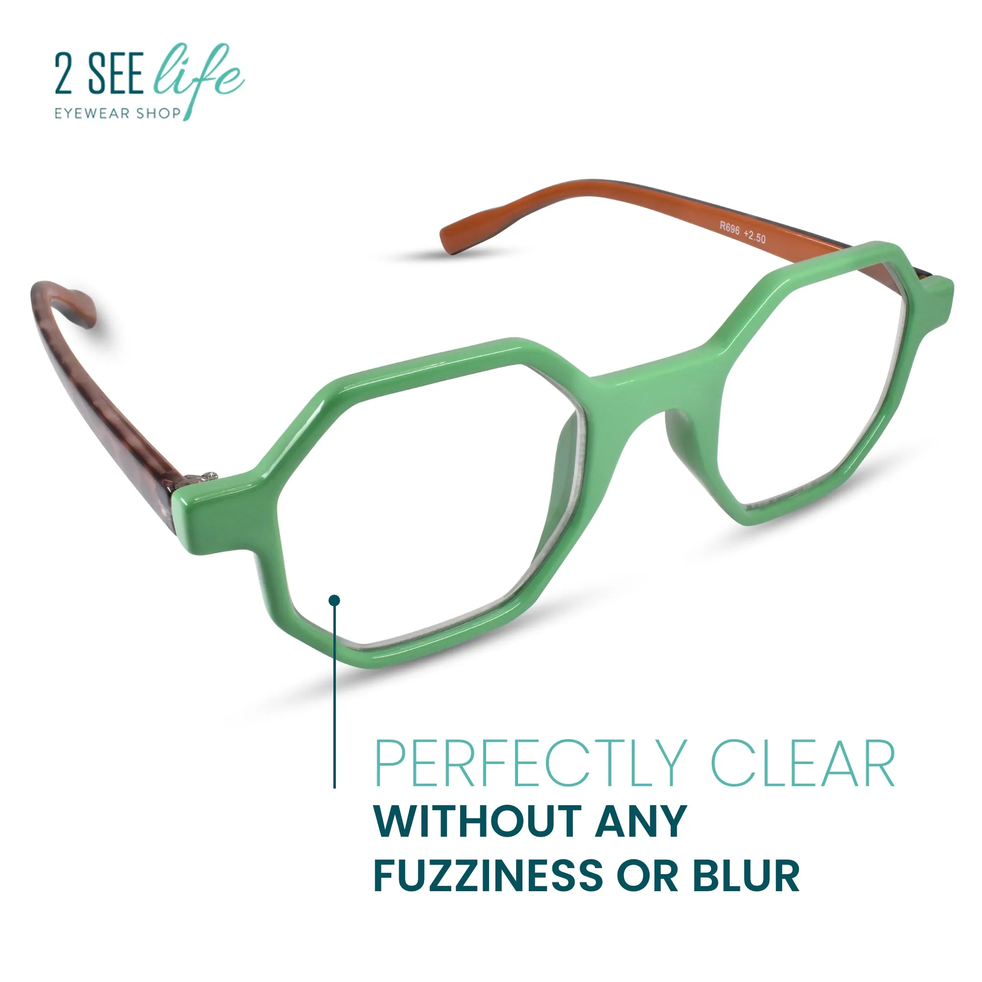 Unique Ocatagon Hexagon Reading Glasses | R-696