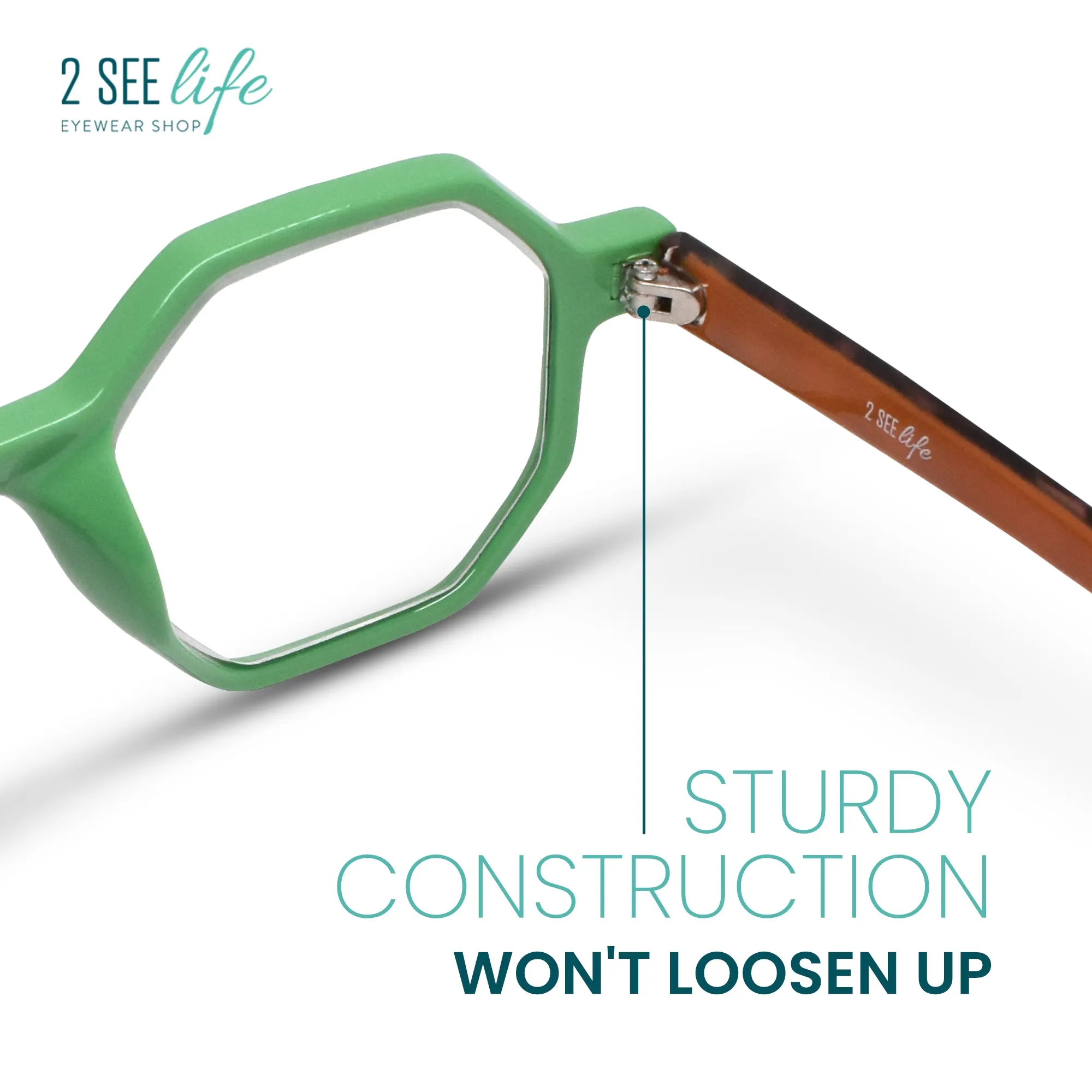 Unique Ocatagon Hexagon Reading Glasses | R-696