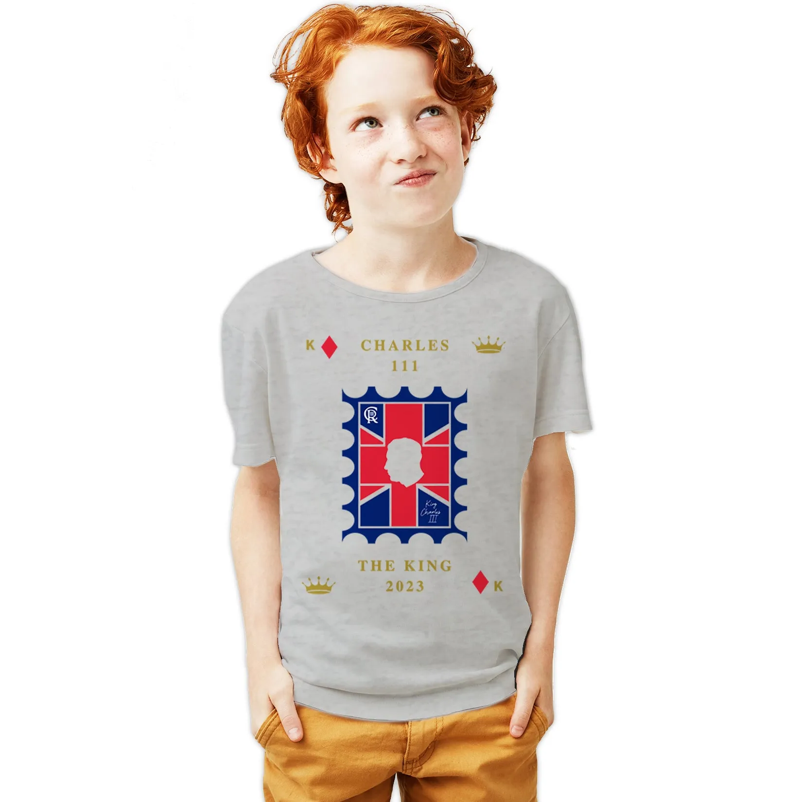 Urban Attitude Kings Coronation 2023 Stamp Charles III Youth T-shirt