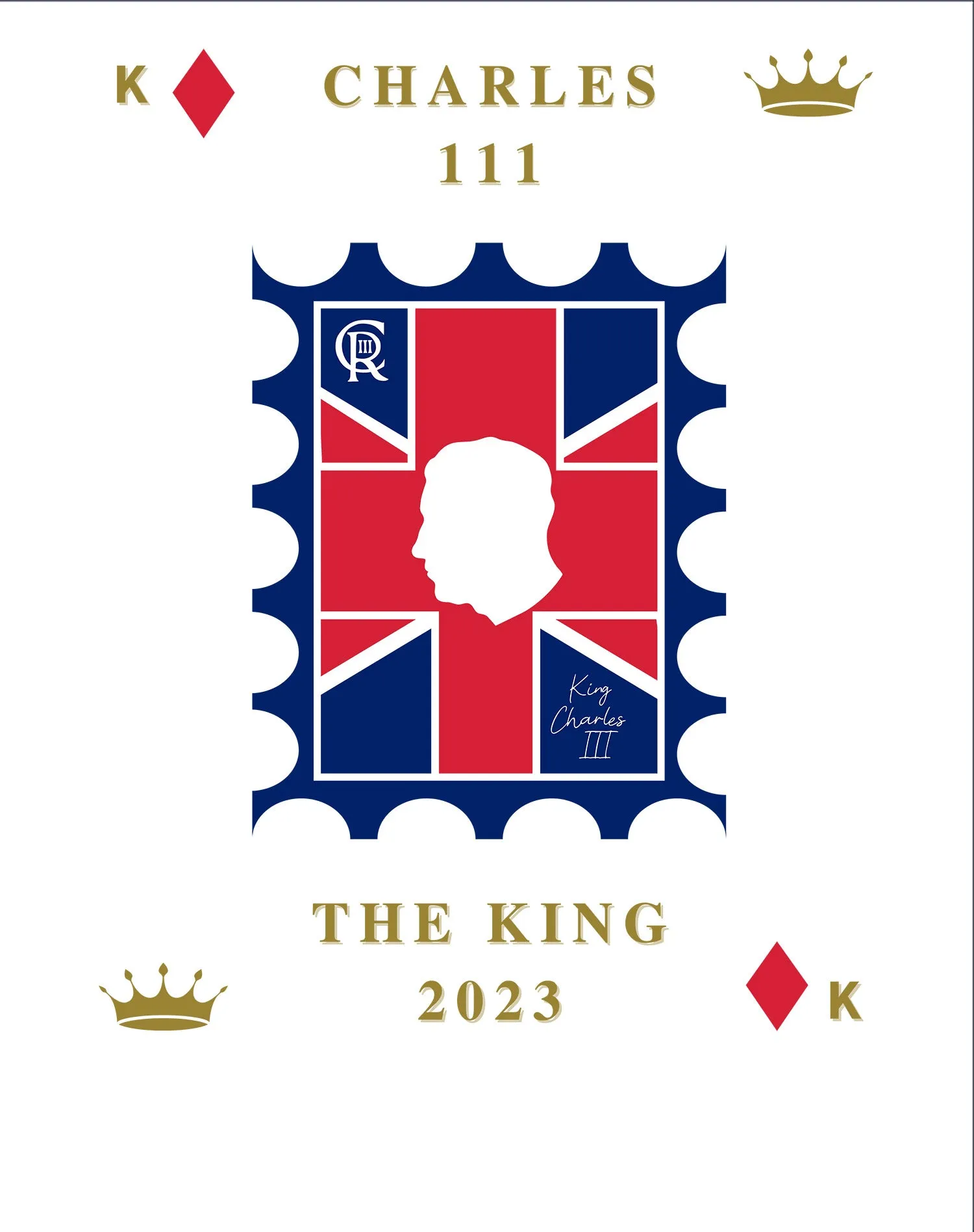 Urban Attitude Kings Coronation 2023 Stamp Charles III Youth T-shirt