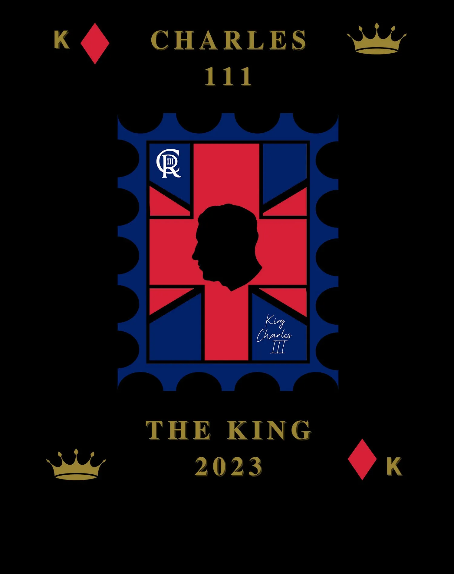 Urban Attitude Kings Coronation 2023 Stamp Charles III Youth T-shirt