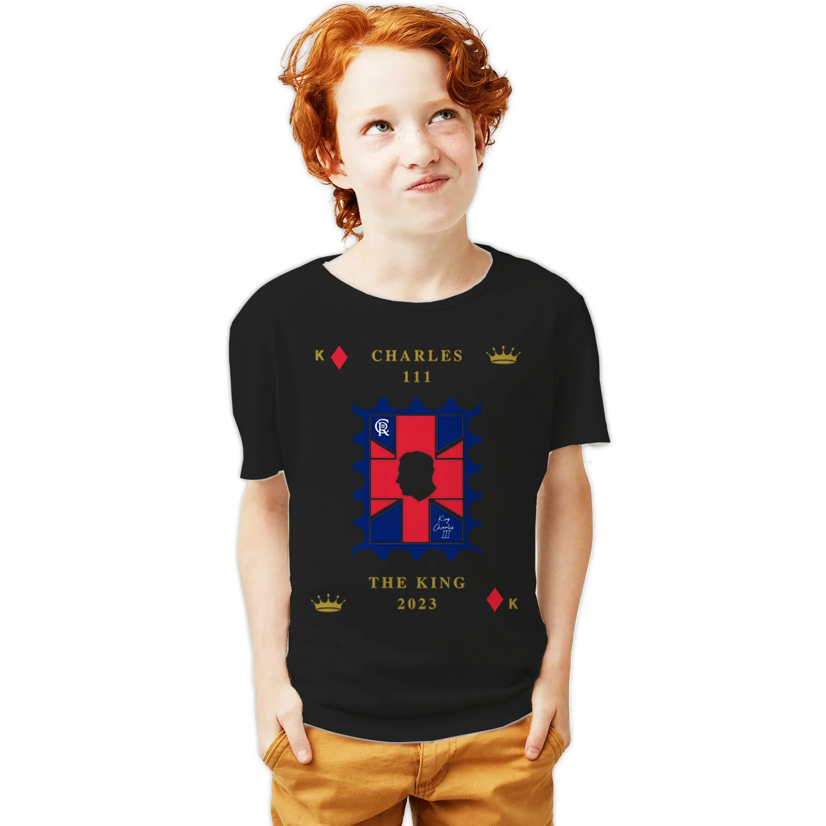 Urban Attitude Kings Coronation 2023 Stamp Charles III Youth T-shirt