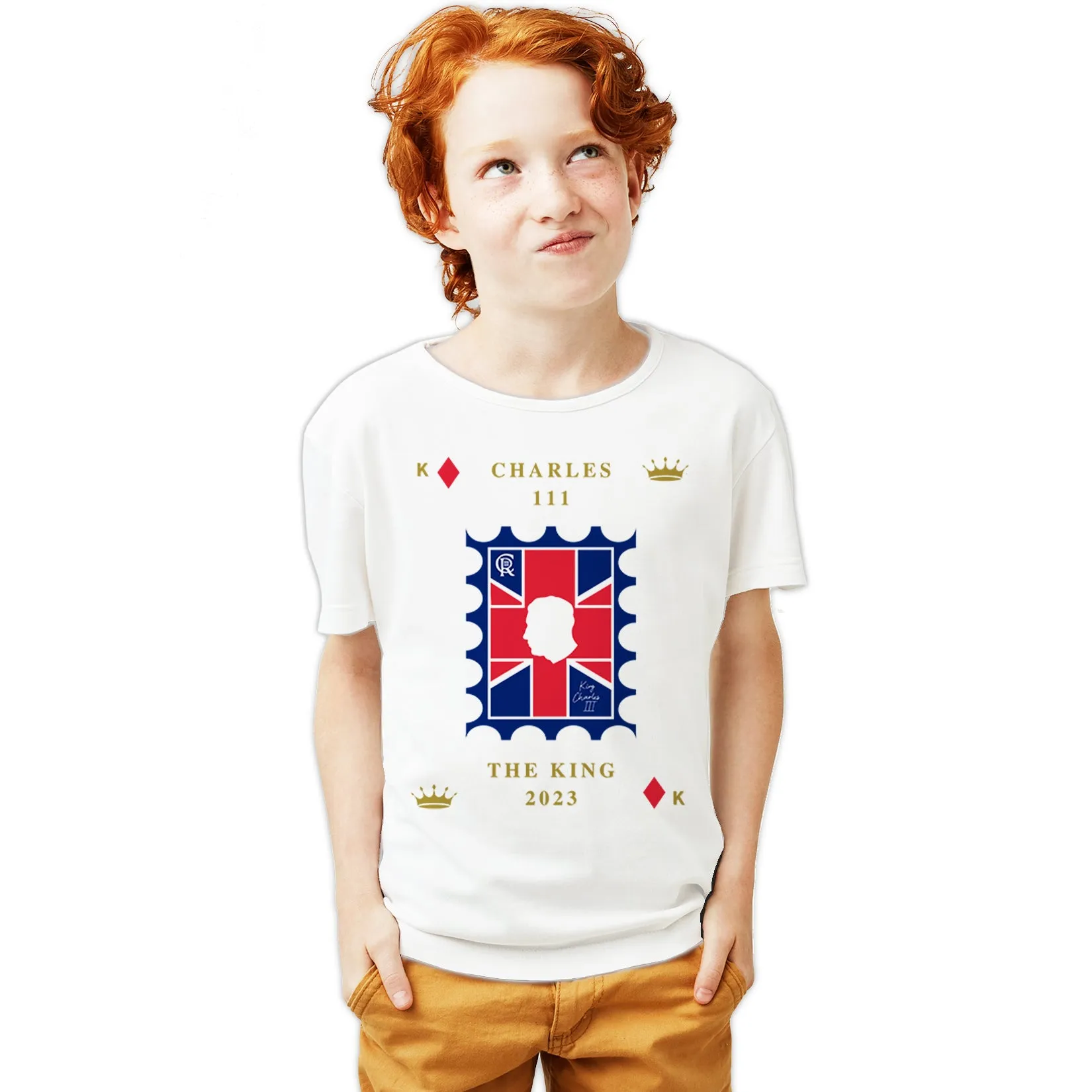 Urban Attitude Kings Coronation 2023 Stamp Charles III Youth T-shirt
