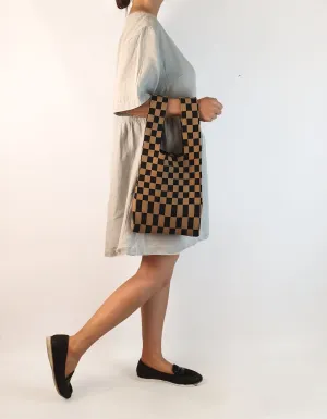 Urban black and tan check knit mini bag