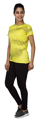 URBAN CIRCUS Women's T-Shirt (41_t-shirt_PGYW--$parent sku_Yellow & Black_Medium)
