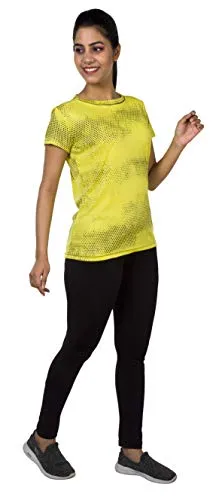 URBAN CIRCUS Women's T-Shirt (41_t-shirt_PGYW--$parent sku_Yellow & Black_Medium)
