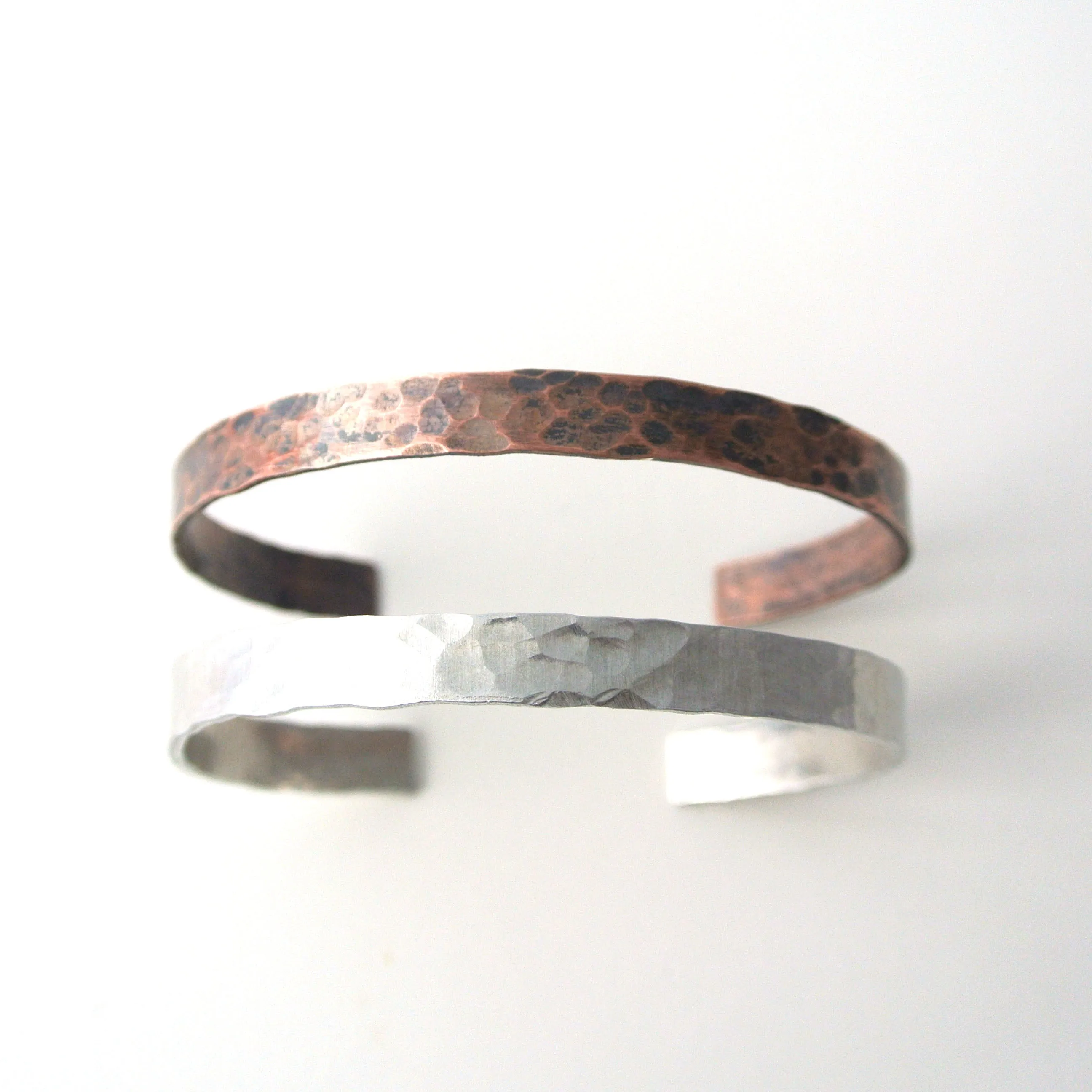 Urban - Copper and Black Brushed Hammered Cuff Bracelet for Men