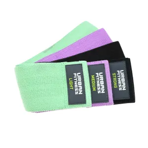 Urban Fitness Fabric Resistance Band Loop (Set of 3) 15 Inch