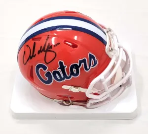 Urban Meyer Autographed Florida Gators Riddell Mini Helmet Beckett Witnessed