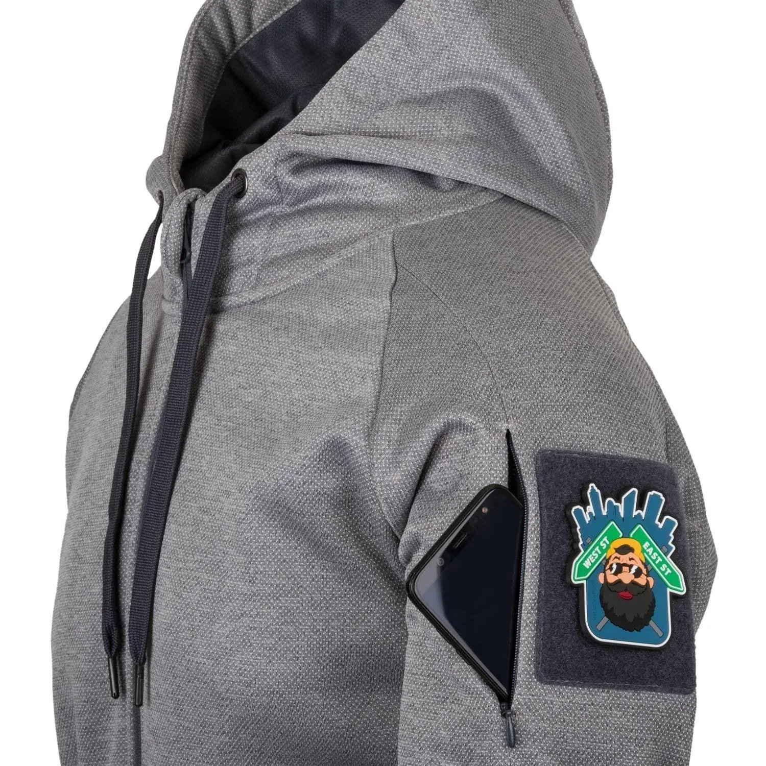 URBAN TACTICAL HOODIE (FullZip) - Melange Black / Grey