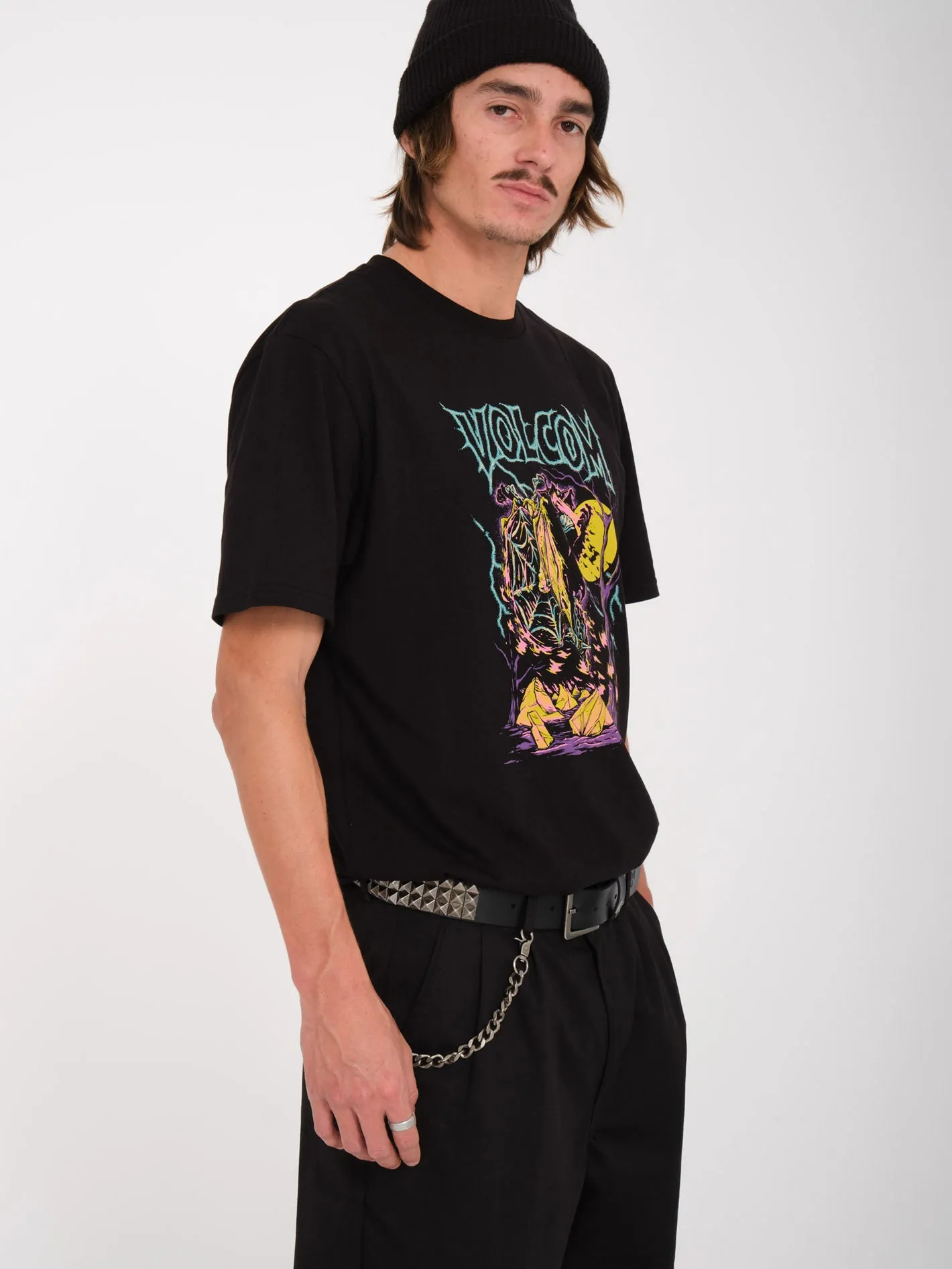 V Ent Leather Belt - BLACK