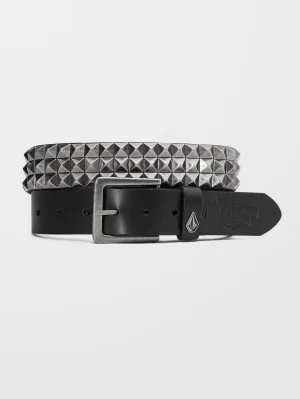 V Ent Leather Belt - BLACK