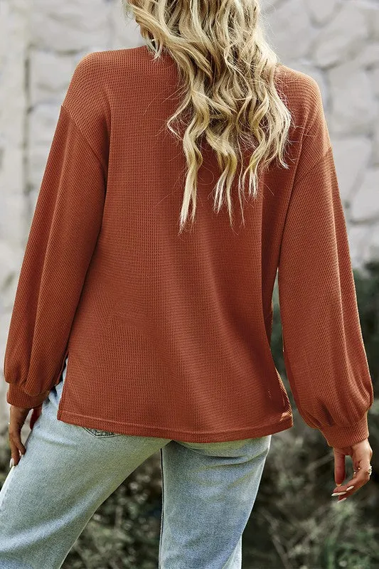 V Neck Pocket Knit Top