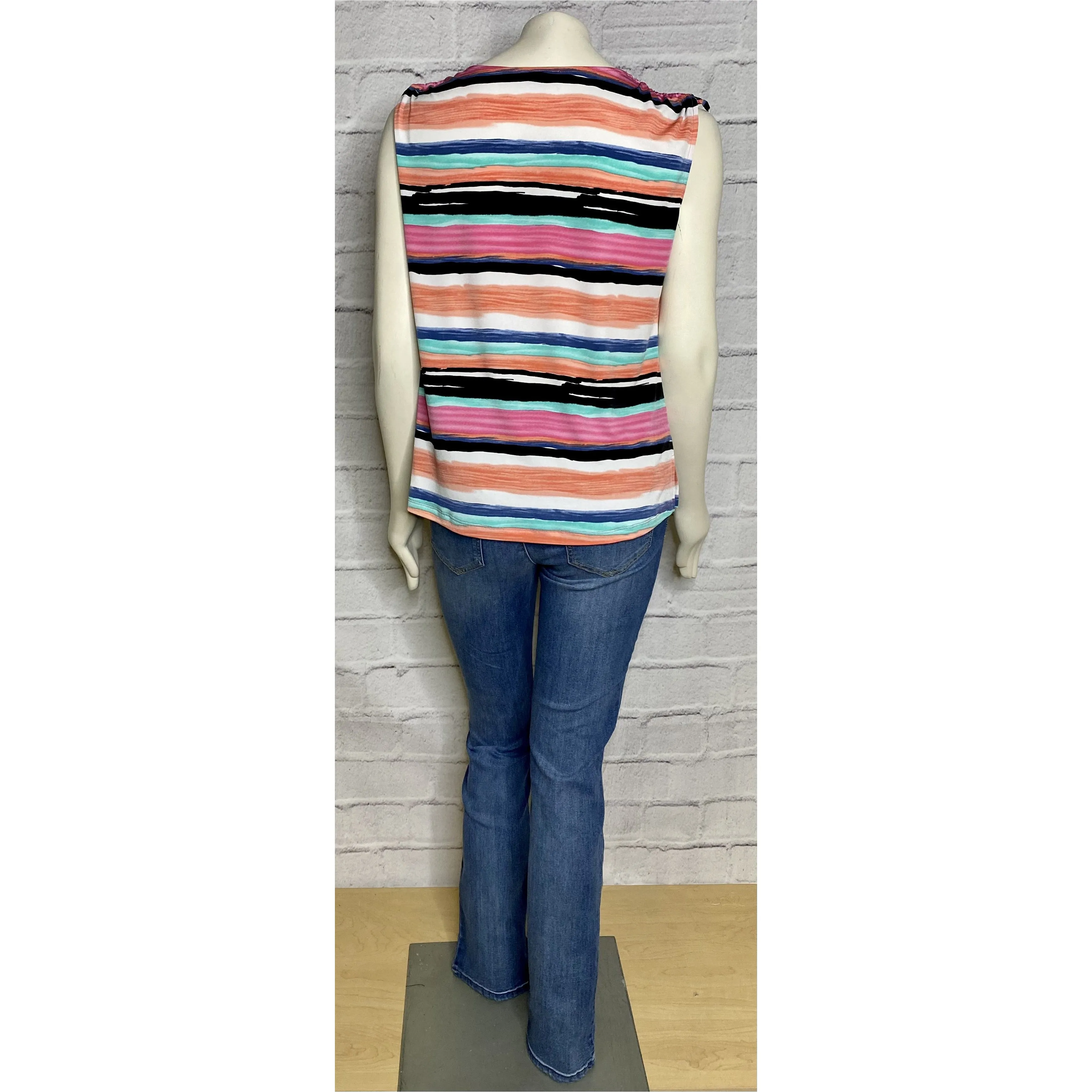 V-Neck Tie Shoulder Cap Sleeve  Top