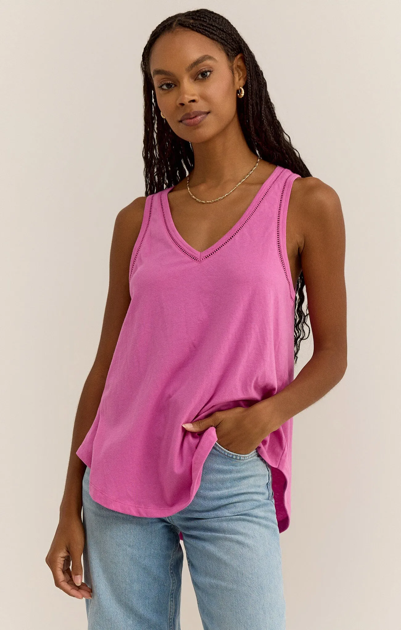 Vagabond Lace Trim Tank
